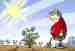 Карикатура  про огород, урожай и фигу